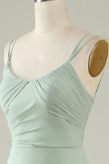 A-Line Mermaid Draped Bridesmaid Dress