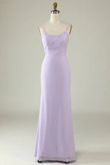 A-Line Mermaid Draped Bridesmaid Dress