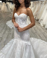 Lace Mermaid Wedding Dress Sweetheart Corset