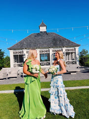 Flowy Floral A-Line Prom Dress Long Evening Dresses for Party Events