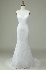 Aimishang Ivory Mermaid Lace Backless Wedding Dress