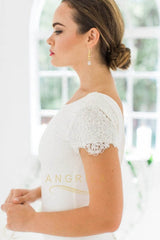 Elegant Scoop Cap Sleeves Mermaid Wedding Dresses