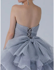 Ball Gown Prom Dresses Luxurious Dress Quinceanera Prom Sweep / Brush Train Off Shoulder Organza Sleeveless with Bow(s) Pleats