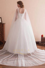 Fantastic Tulle A-Line Wedding Dresses with Lace Appliques