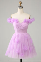 Pink Off the Shoulder Corset Homecoming Dress With Flowers