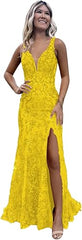 Women's Sparkly Sequin Mermaid Prom Dresses for Teens V Neck Long Formal Evening Party Dresses with Slit Wholesale