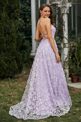 Aimishang Elegant Prom Dresses Square Flowers Sweep Train Dress With Slit