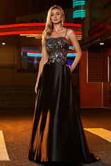 Aimishang Fashion Square Prom Dresses Neckline Sequins Evening Dress Floral Stretch Satin Dress