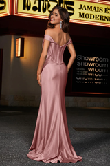 Aimishang Elegant Evening Dress Off Shoulder Prom Dresses High Slit Sweep Train Gown