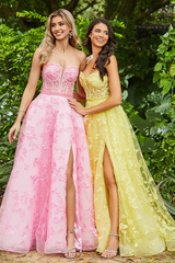 Aimishang Fashion Evening Dress Sweetheart Lace Applique A-Line Dress With Slit Prom Dresses
