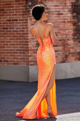 Aimishang Elegant Prom Dresses Deep V Neck Evening Dress Bodycon Sequins Gown