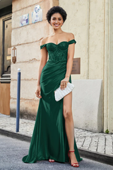 Aimishang Fashion Evening Dress Pleated Stretch Corset Bodice Satin Gown Prom Dresses