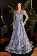 Aimishang Fashion Evening Dress Embellished Long Sleeve Gown Prom Dresses