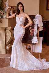 Aimishang Elegant Evening Dress Fitted Strapless Jacket Bridal Gown Wedding Dresses