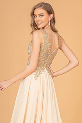 Aimishang Elegant Evening Dress Applique Long V-Neck Dress Prom Dresses