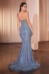 Aimishang Fashion Evening Dress Beaded Strapless Mermaid Dress Prom Dresses
