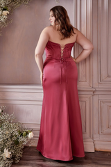 Aimishang Elegant Evening Dress Plus Size Corset Satin Gown Prom Dresses