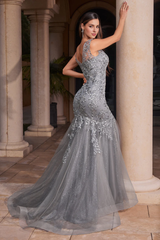 Aimishang Fashion Evening Dress Embellished Sleeveless Mermaid Dress Prom Dresses