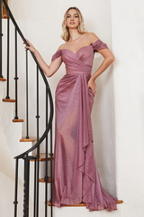 Aimishang Elegant Evening Dress Fitted Off Shoulder Glitter Evening Gown Dresses Formal