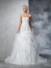 Aimishang Dress To A Wedding Ball Gown Strapless Beading Sleeveless Long Organza Dress For Wedding