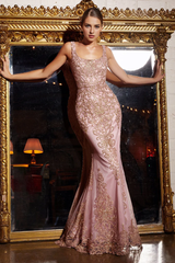 Aimishang Elegant Fitted Long Glitter Print Dress by Cinderella Divine J814