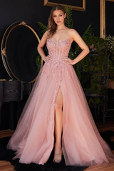Aimishang Elegant Formal Dresses Floral Applique Puff Sleeve Dresses Gowns Evening Dresses