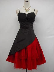 Aimishang Spaghetti Straps Formal Black Dresses A Line Short Prom Dress Vintage Party Dress Evening
