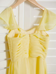 A-Line Chiffon Junior Bridesmaid Dress with Ruffles & Ruching