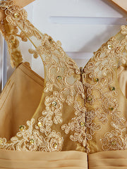 A-Line Halter Neck Flower Girl Dress with Chiffon and Appliques