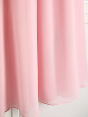 A-Line High Neck Floor Length Chiffon Junior Flower Girl Dress with Ruffles Ruching
