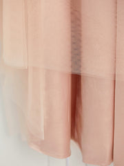A-Line Jewel Neck Brush Train Flower Girl Dress with Lace Tulle and Appliques