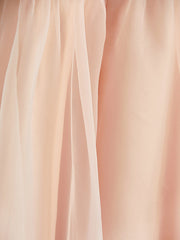 A-Line Jewel Neck Organza Satin Flower Girl Dress With Beading Tier