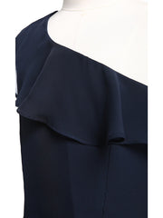 A-Line One Shoulder Floor Length Chiffon Junior Bridesmaid Dress with Ruffles for Natural Look