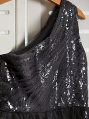 A-Line One Shoulder Flower Girl Dress Maxi Tulle with Beading