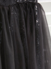 A-Line One Shoulder Flower Girl Dress Maxi Tulle with Beading
