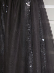 A-Line One Shoulder Flower Girl Dress Maxi Tulle with Beading