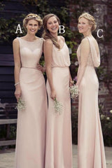 A-line/Princess Sexy Chiffon Bridesmaid Dresses Long Prom Dress