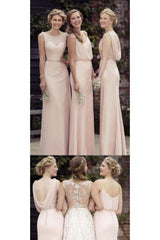 A-line/Princess Sexy Chiffon Bridesmaid Dresses Long Prom Dress