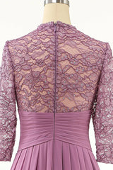 A-line Chiffon Long Mother Of the Bride Dress with Lace