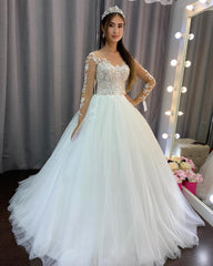 Amazing Long Sleeves Wedding Dress with Lace