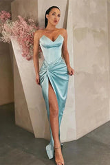 Amazing Sweetheart High Split Mermaid Prom Dress Long Evening Gowns