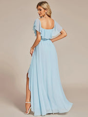 Weitese Elegant Chiffon High-Low Off The Shoulder Bridesmaid Dress