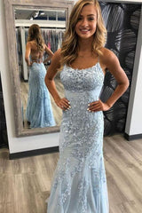 Baby Blue Mermaid Prom Dresses | Stock in USA