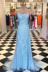 Baby Blue Mermaid Prom Dresses | Stock in USA