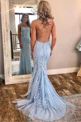 Baby Blue Mermaid Prom Dresses | Stock in USA