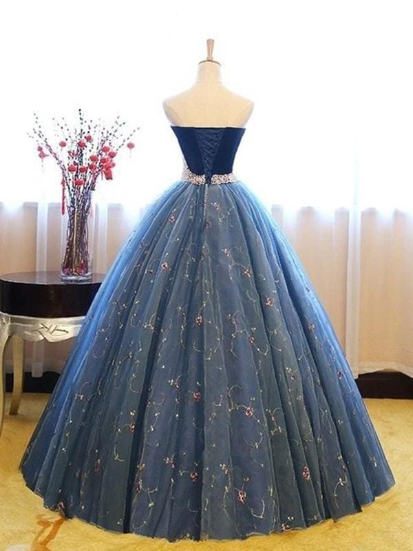 Ball Gown Sleeveless Sweetheart Floor-Length With Beading Net Dresses