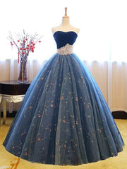 Ball Gown Sleeveless Sweetheart Floor-Length With Beading Net Dresses