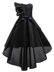 Beautiful A-Line Hi-Lo Flower Girl Dress With Bow Ruffles
