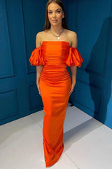 Beautiful Off-the-Shoulder Mermaid Evening Dress Long Short Sleeve