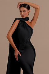 Black High Neck Mermaid Prom Dress with Open Back